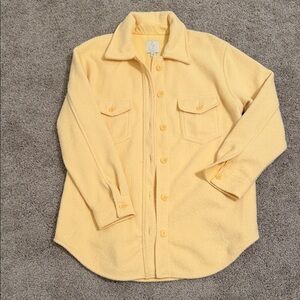Yellow Button-Up Shirt Jacket